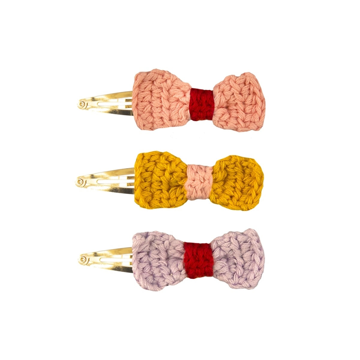 Knitted bow Hairclips Set