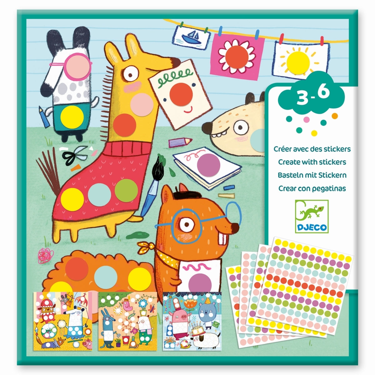 Create with stickers - coloured dots