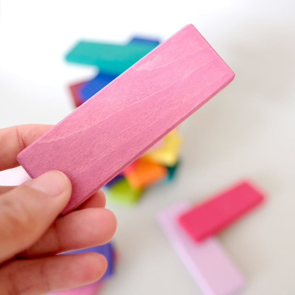 Rainbow wooden tower