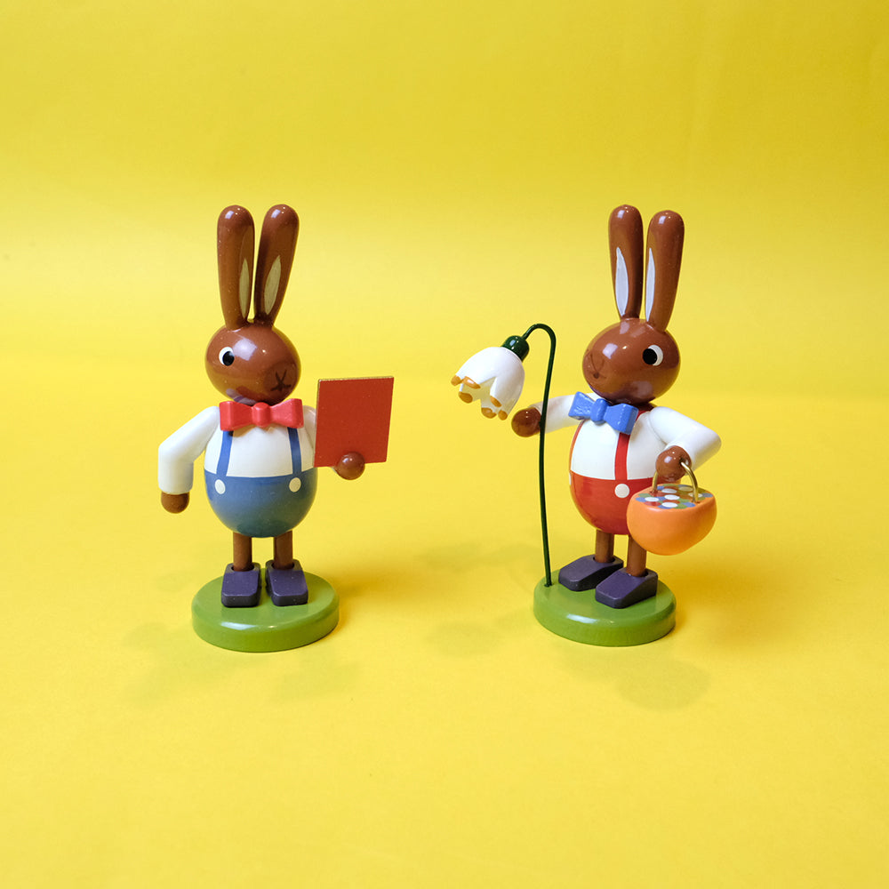 Musikanten Hase aus Holz (2er Set)