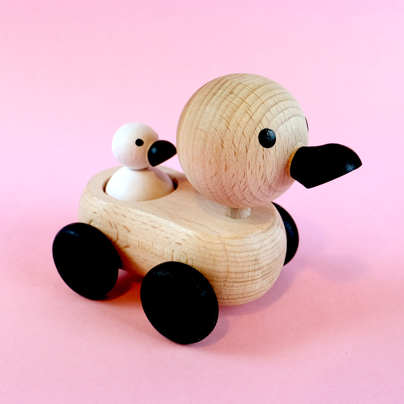 Small ducks on wheels