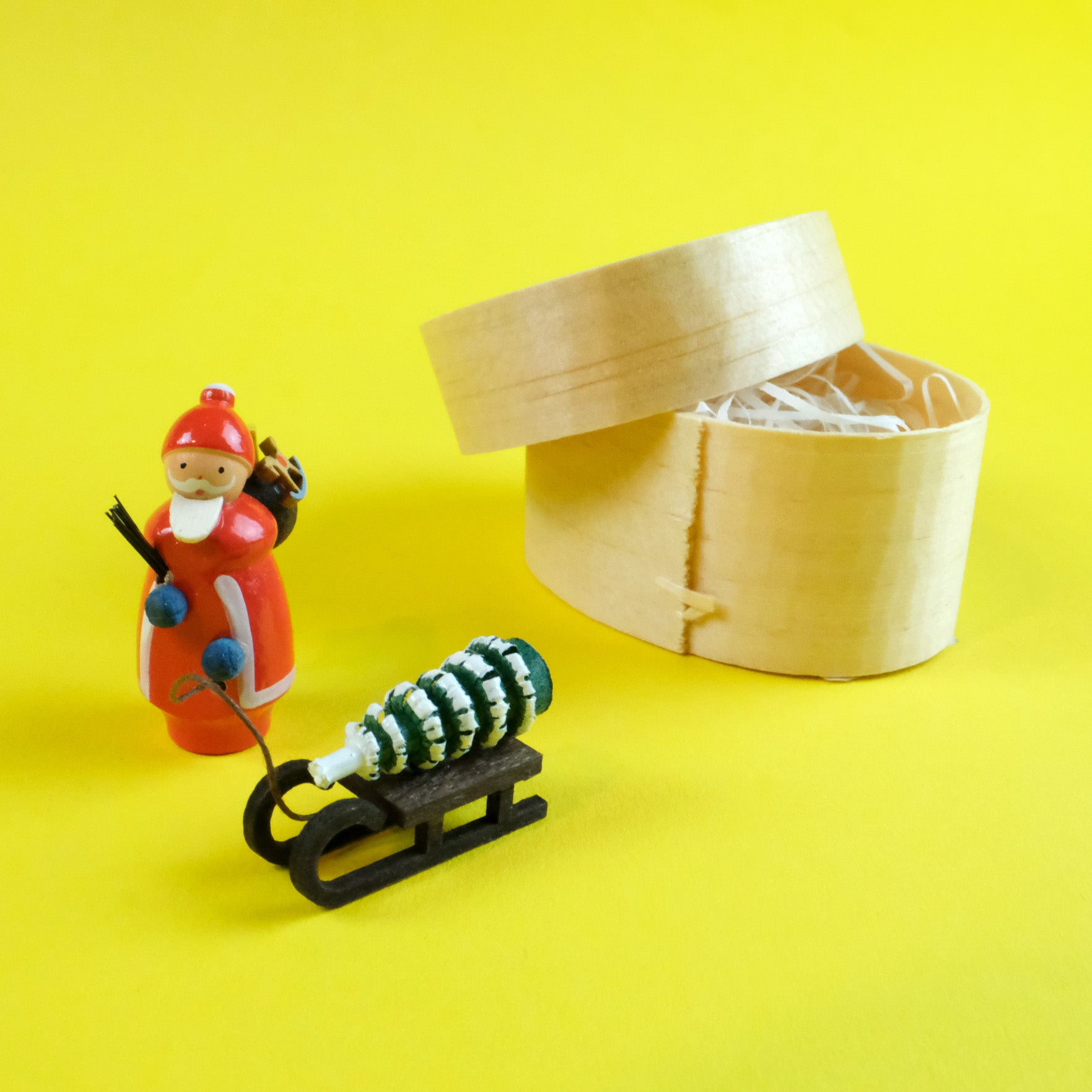 Weihnachtsmann mit Schlitten Miniatur