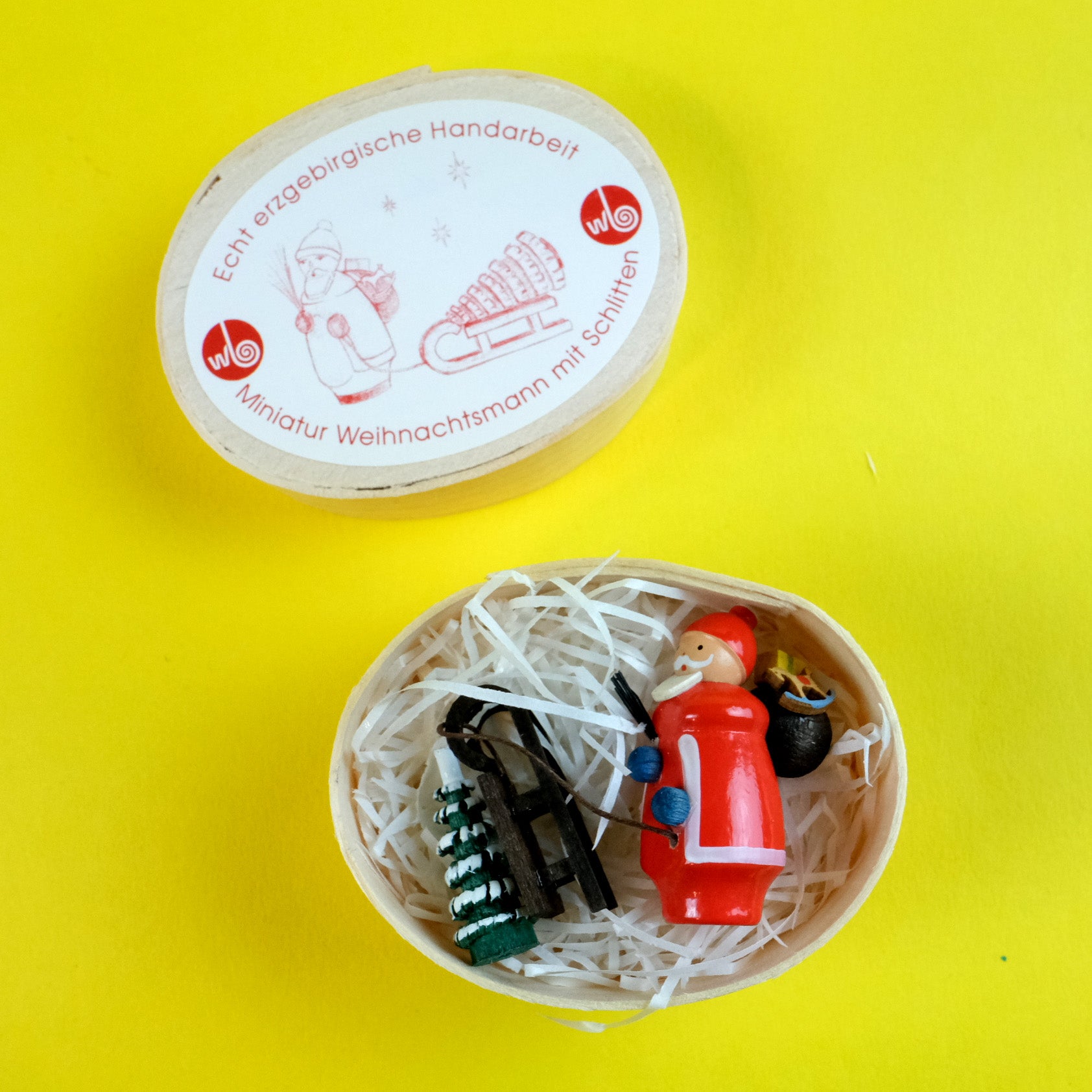 Weihnachtsmann mit Schlitten Miniatur