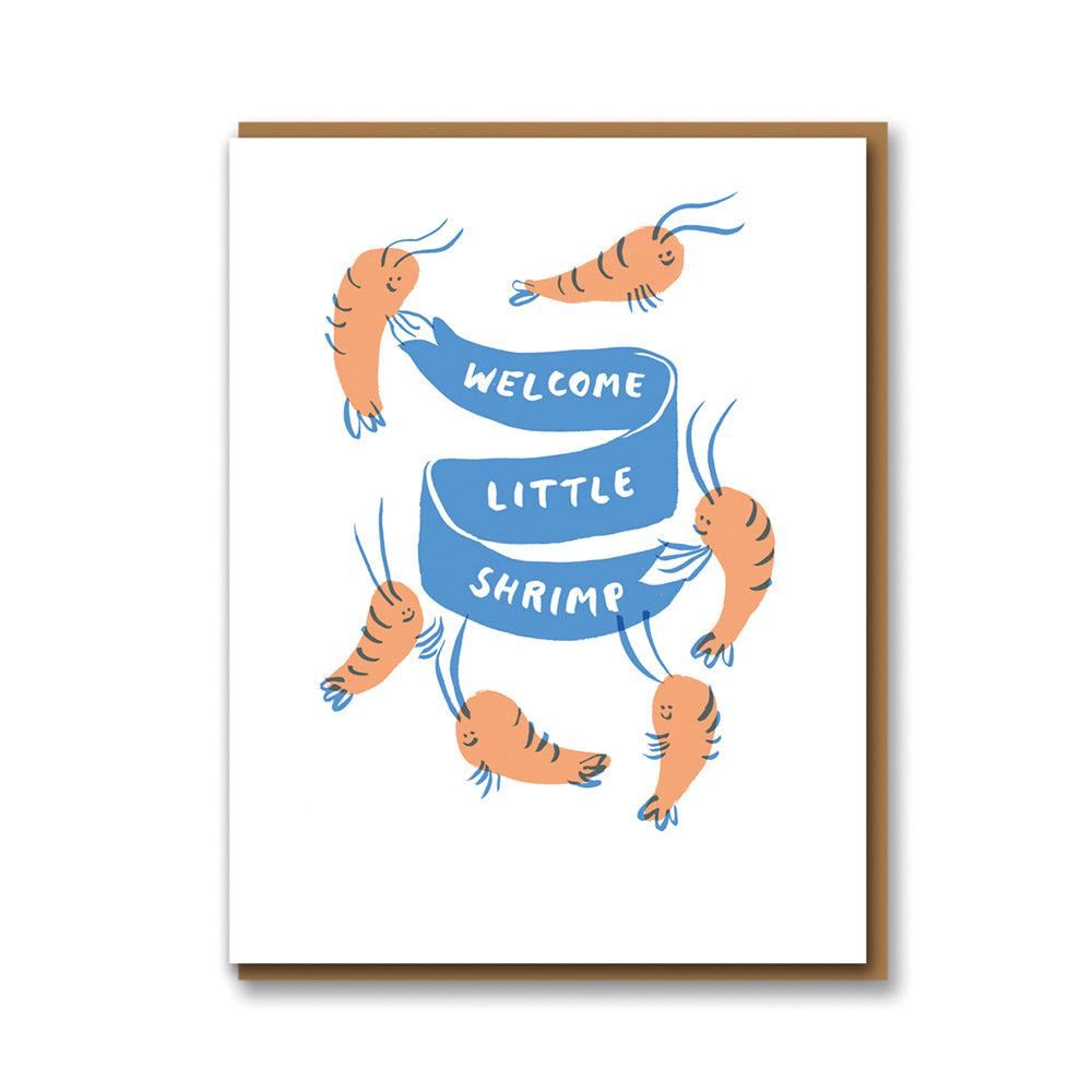 Letter Press Card - Welcome Little Shrimp