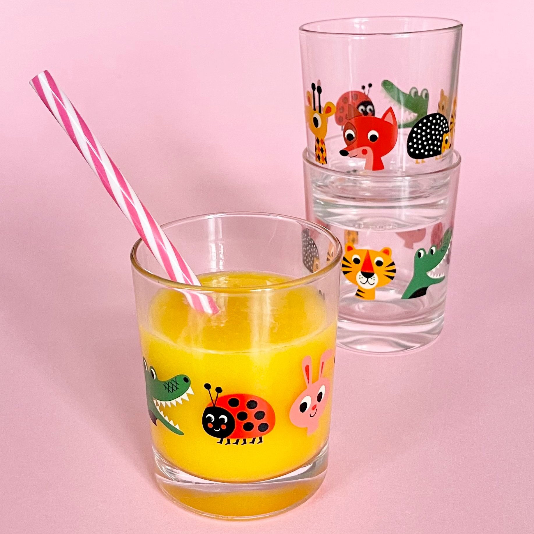 Glass with animals