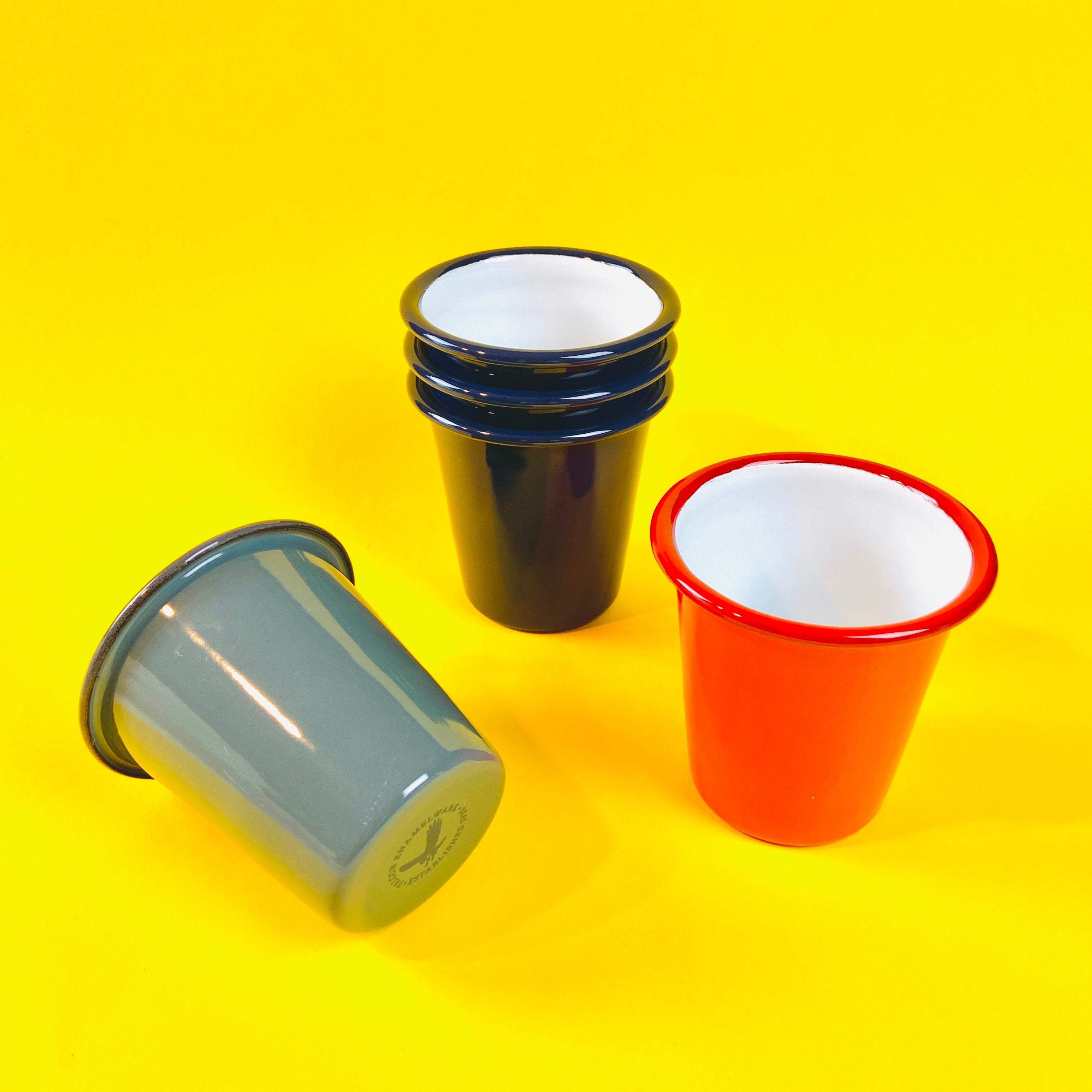 Coloured enamel tumbler