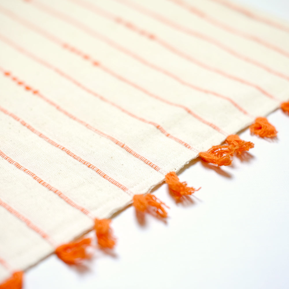 Tote bag with small orange fringes - Summer Made