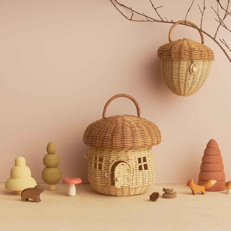 Rattan Mushroom Natural Basket
