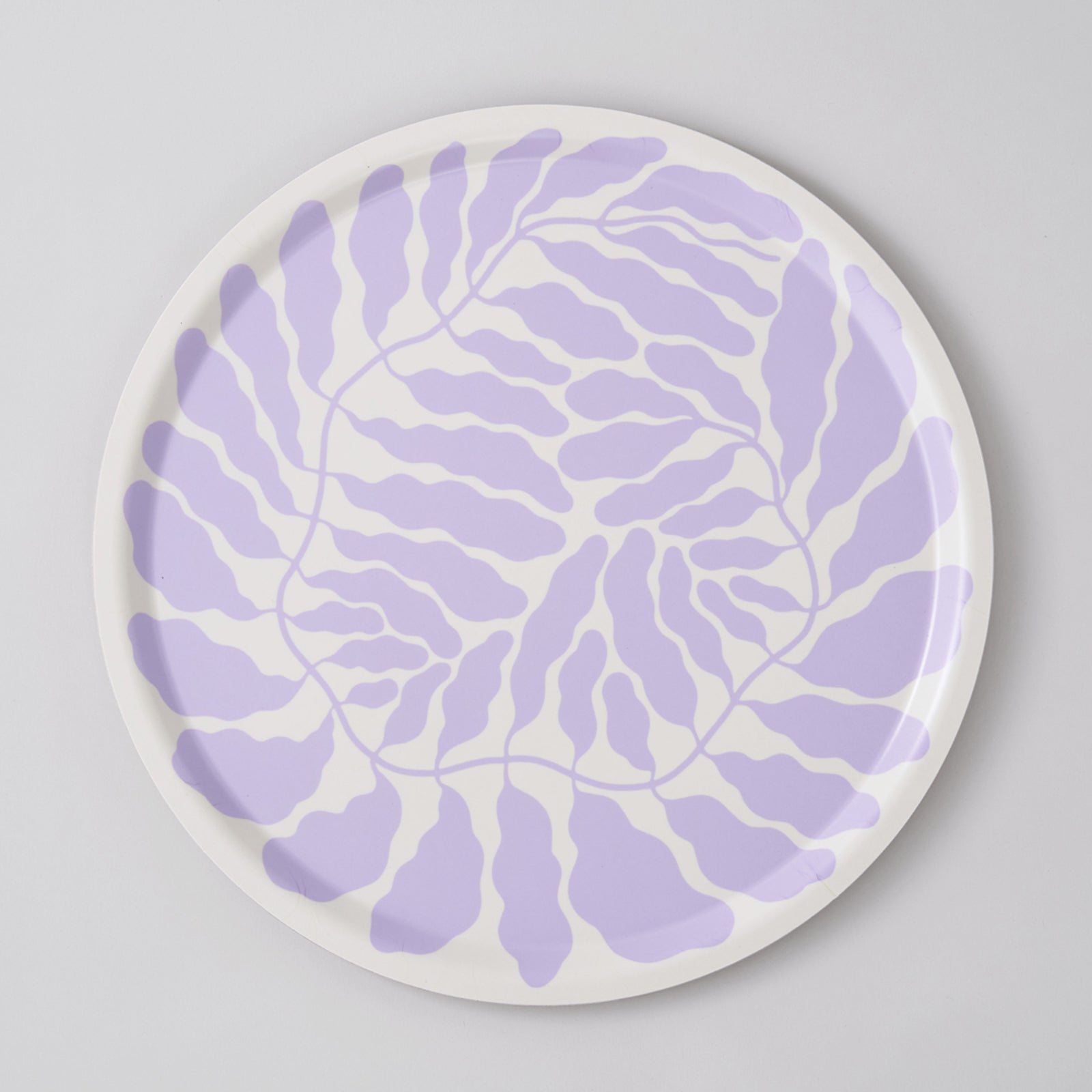 Lilac Leaves Round Tray