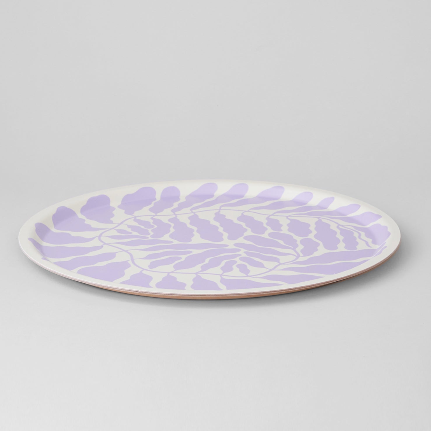 Lilac Leaves Round Tray