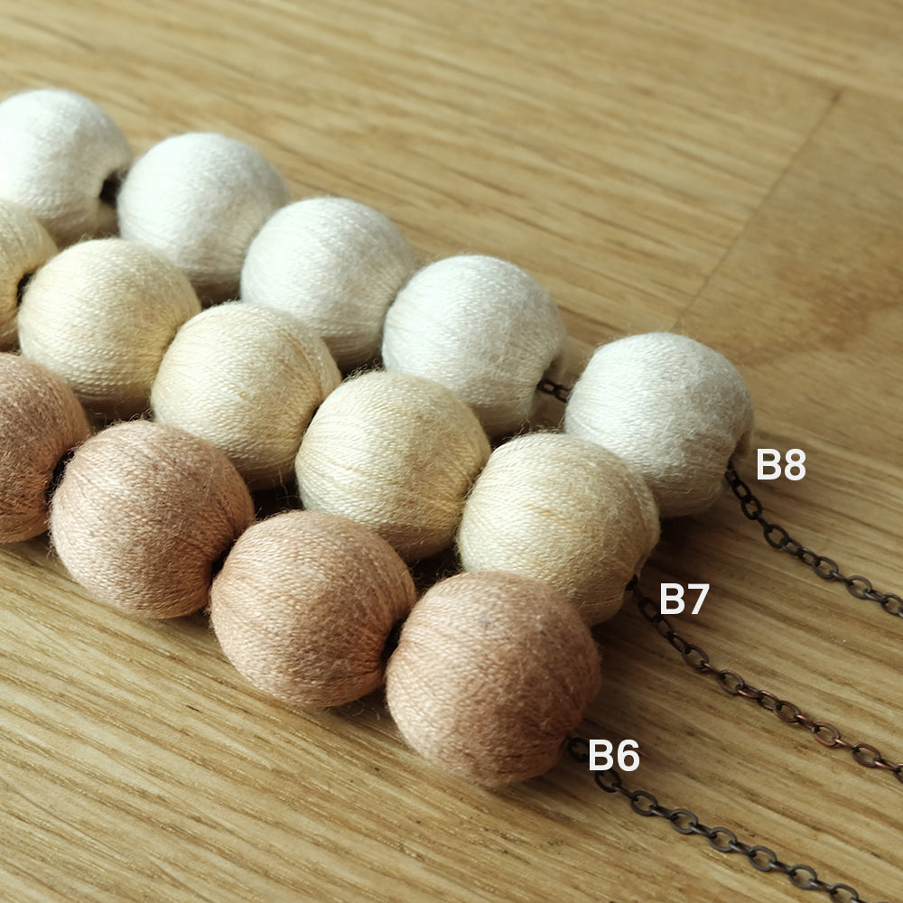 Natural dyed cotton ball necklace - Summer Made