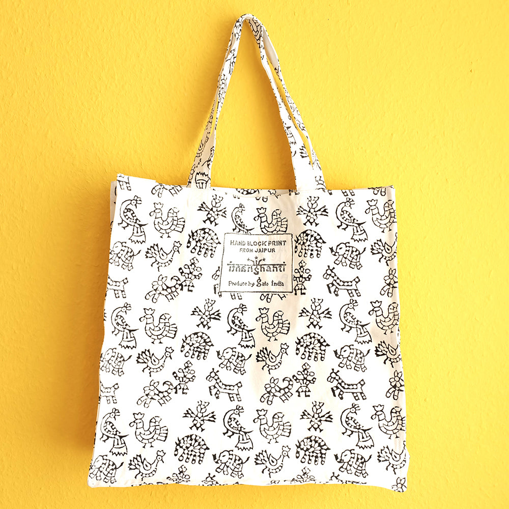 Indian woodblock printed tote bag - Summer Made