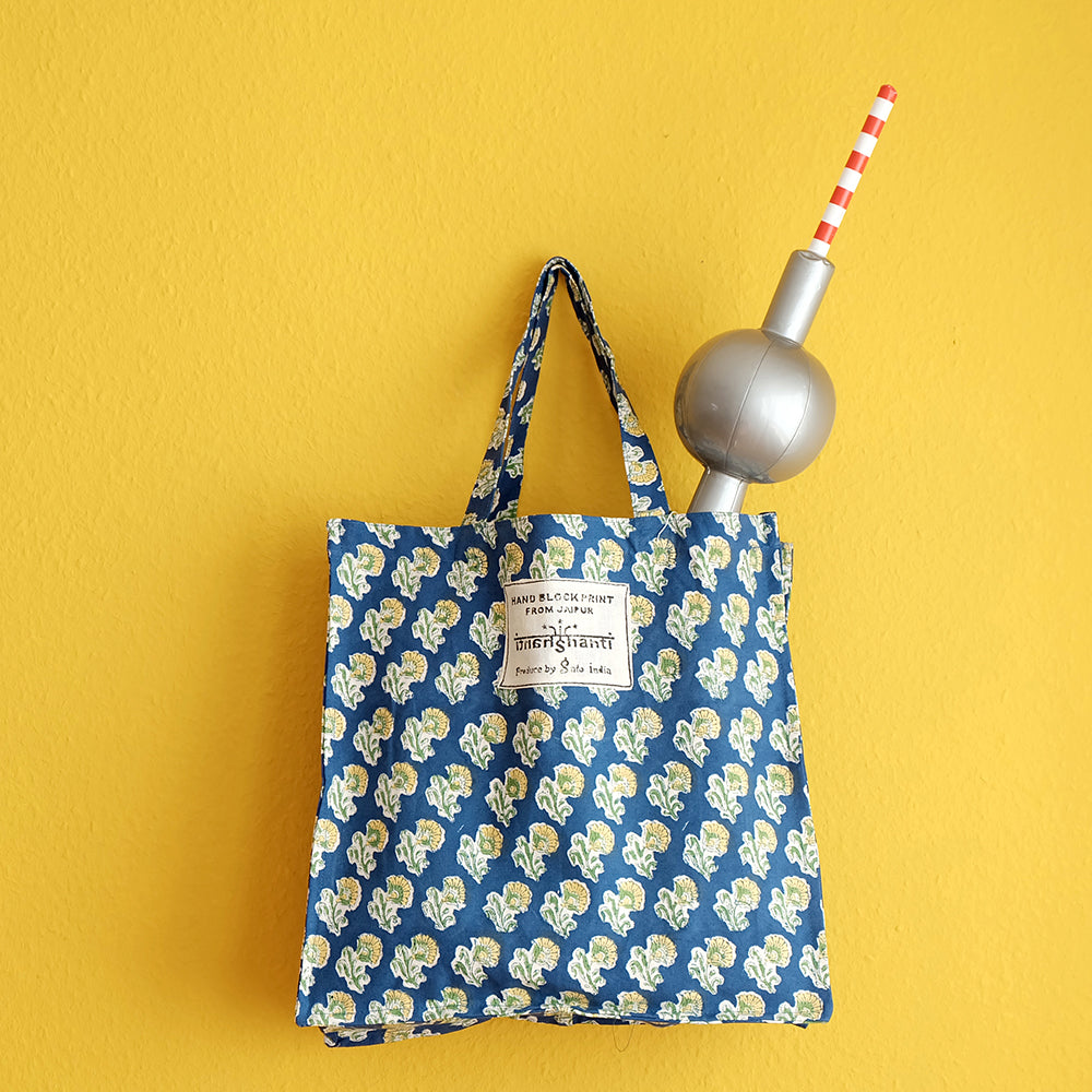 Colorful woodblock printed tote bag - Summer Made