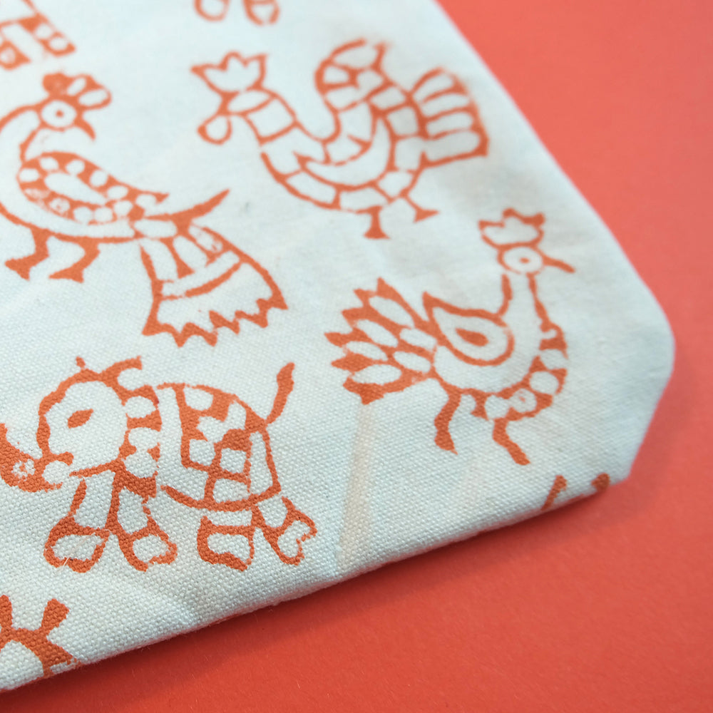 Woodblock printed pouch - Summer Made