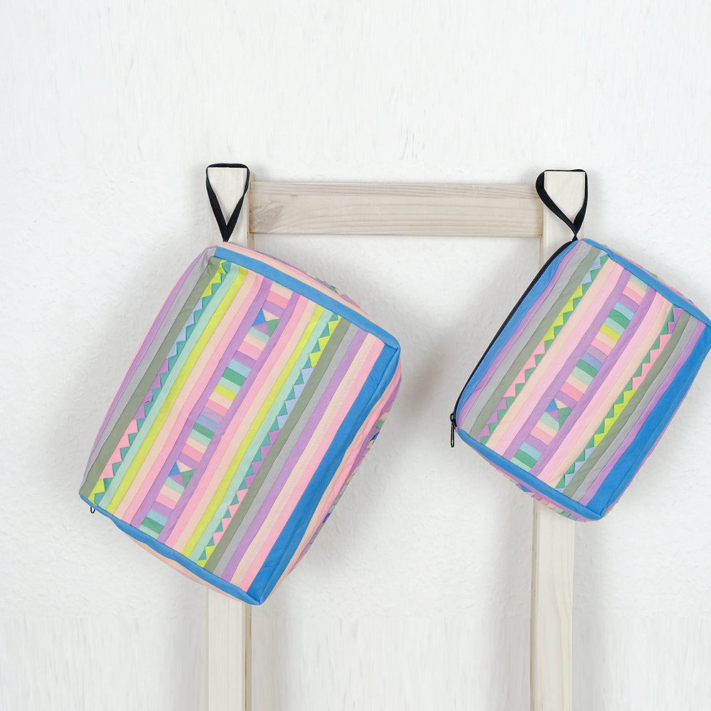 Tribal hand quilted pastel pouch - Summer Made