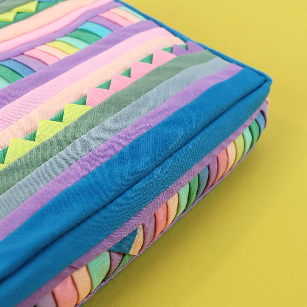 Tribal hand quilted pastel pouch - Summer Made