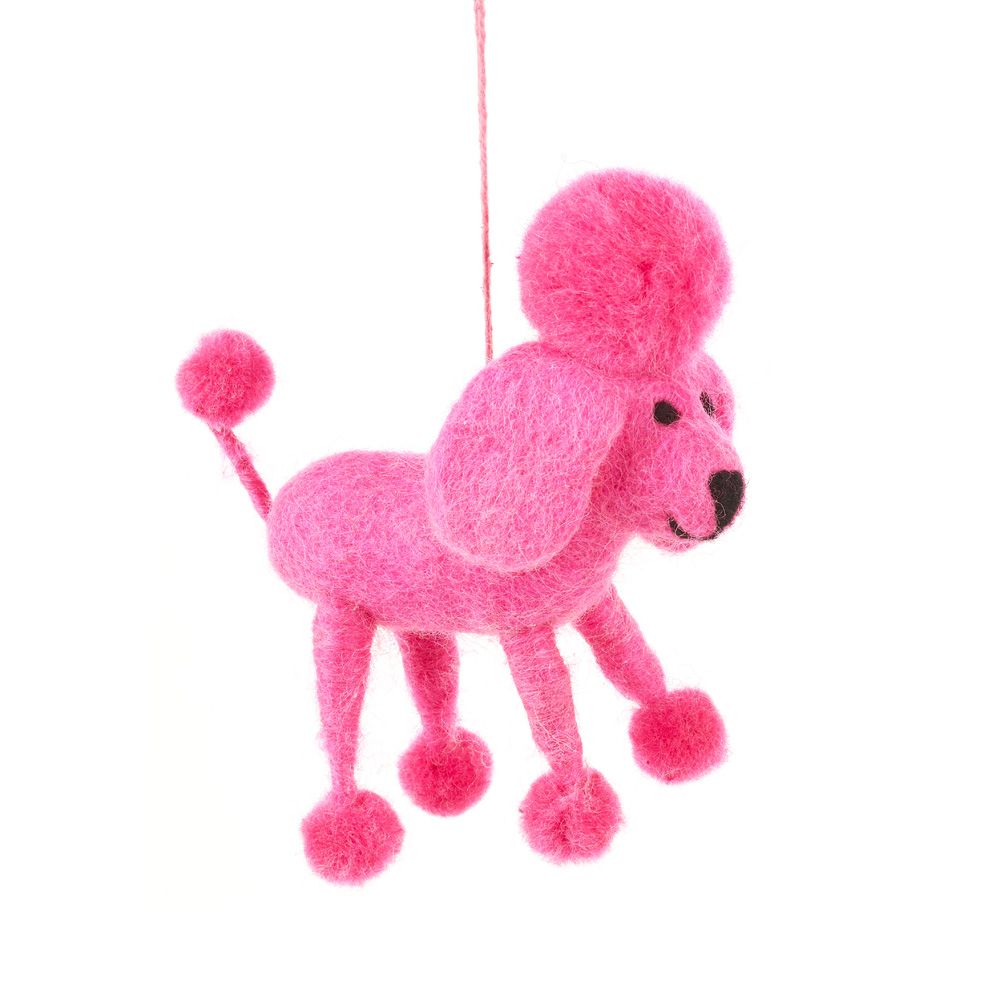 Handmade Perez the Poodle Hanging Felt