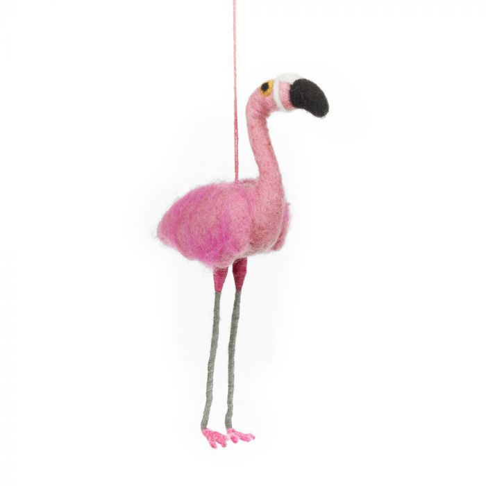 Handmade Frankie Flamingo Hanging Felt