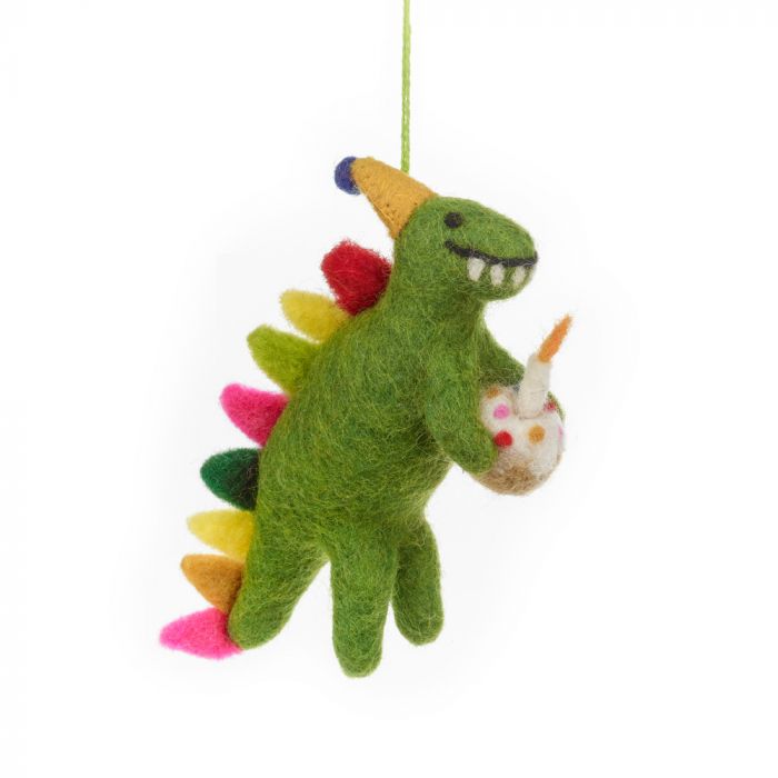 Handmade Happy Birthday Dino Hanging Felt