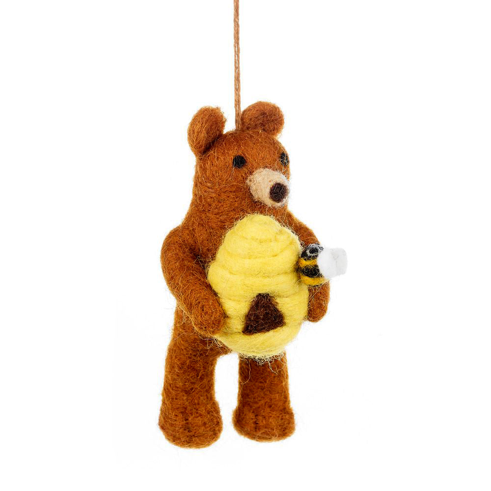 Handmade Honey Bear Hanging Felt