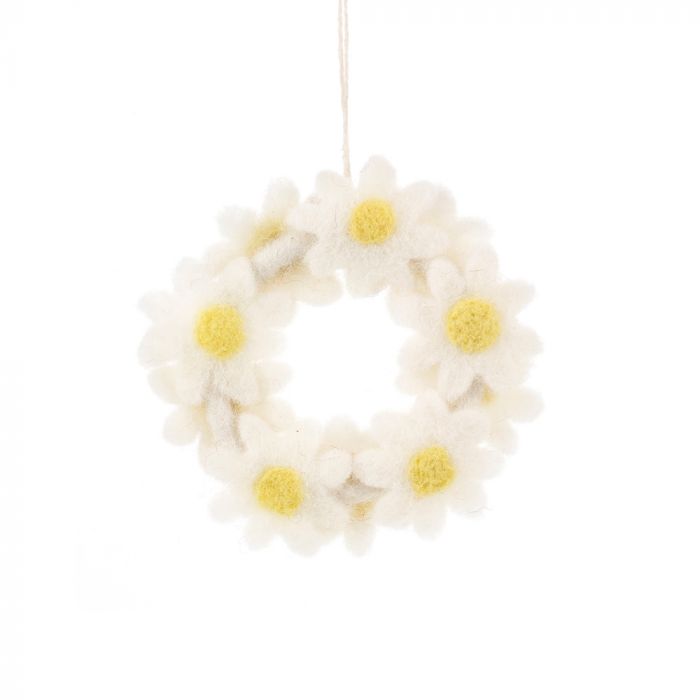 Handmade Mini Floral Wreath Easter Hanging Felt