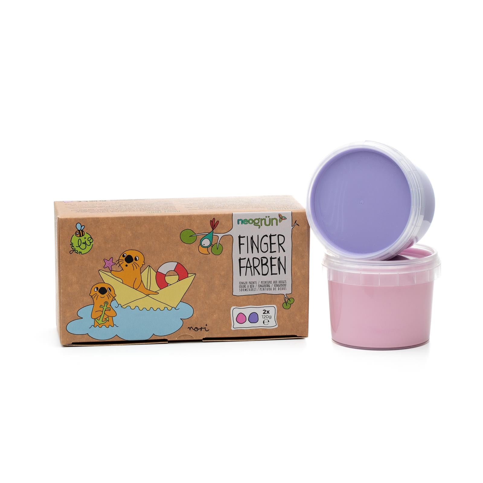 Finger paint set of 2 "Nori" pink/violet