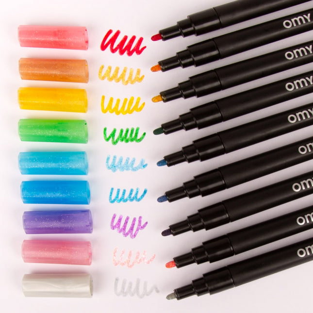 OMY 9 GLITTER MARKERS