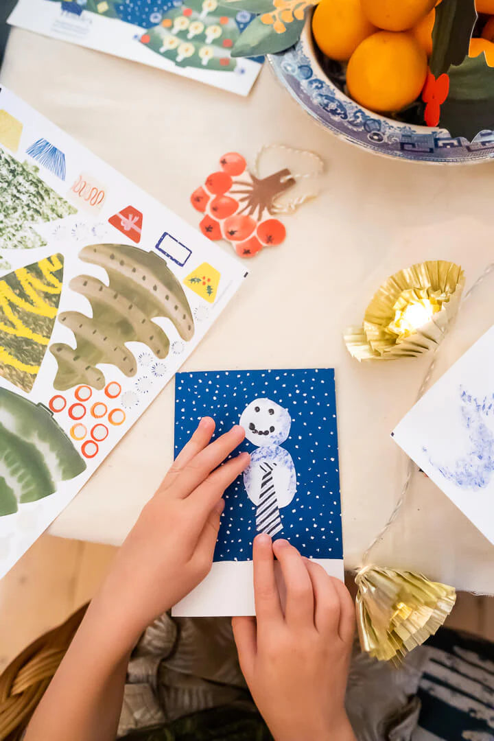 DIY Weihnachtskarten „Schneemann“ – 6er-Set