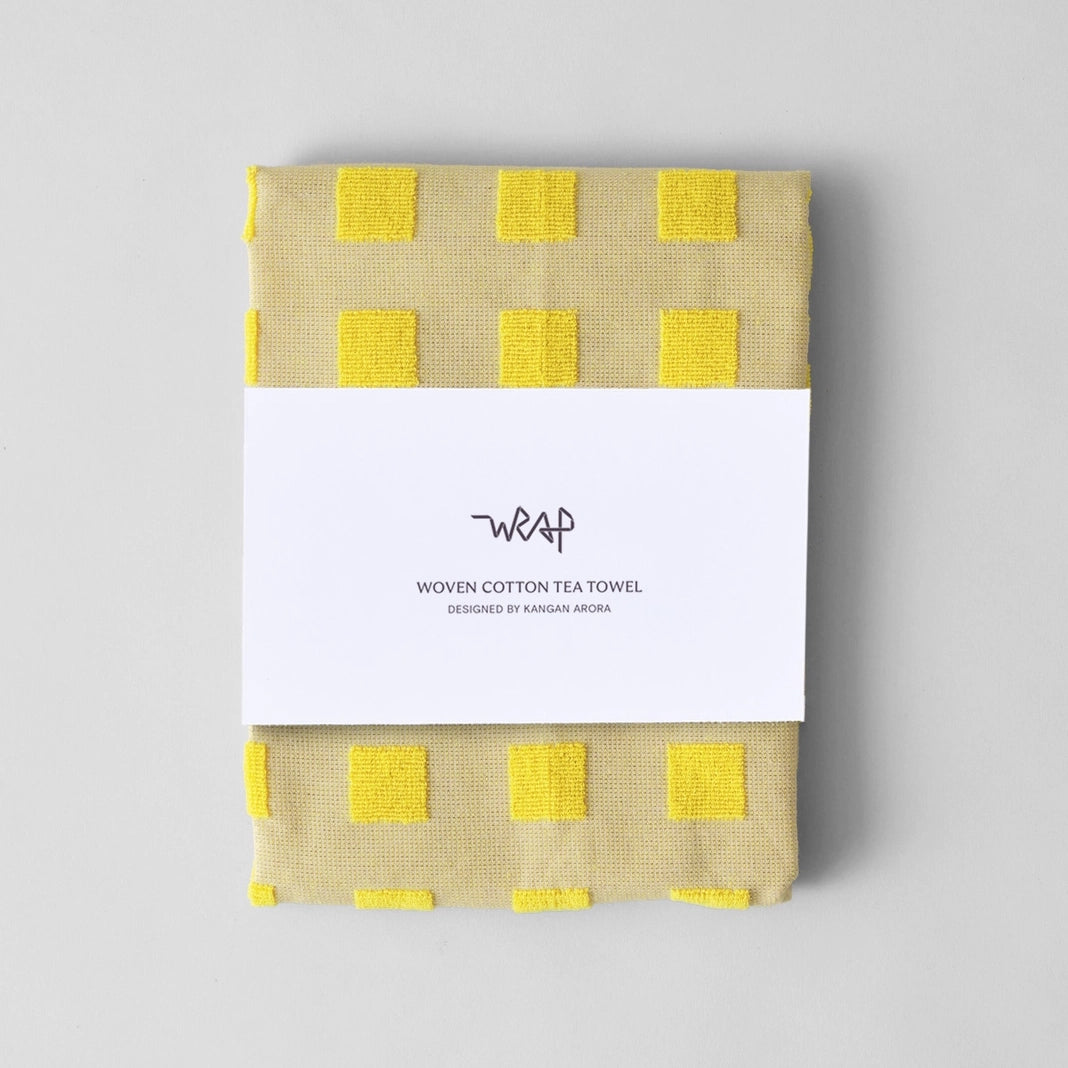 Squares Yellow/Oat Tea Towel