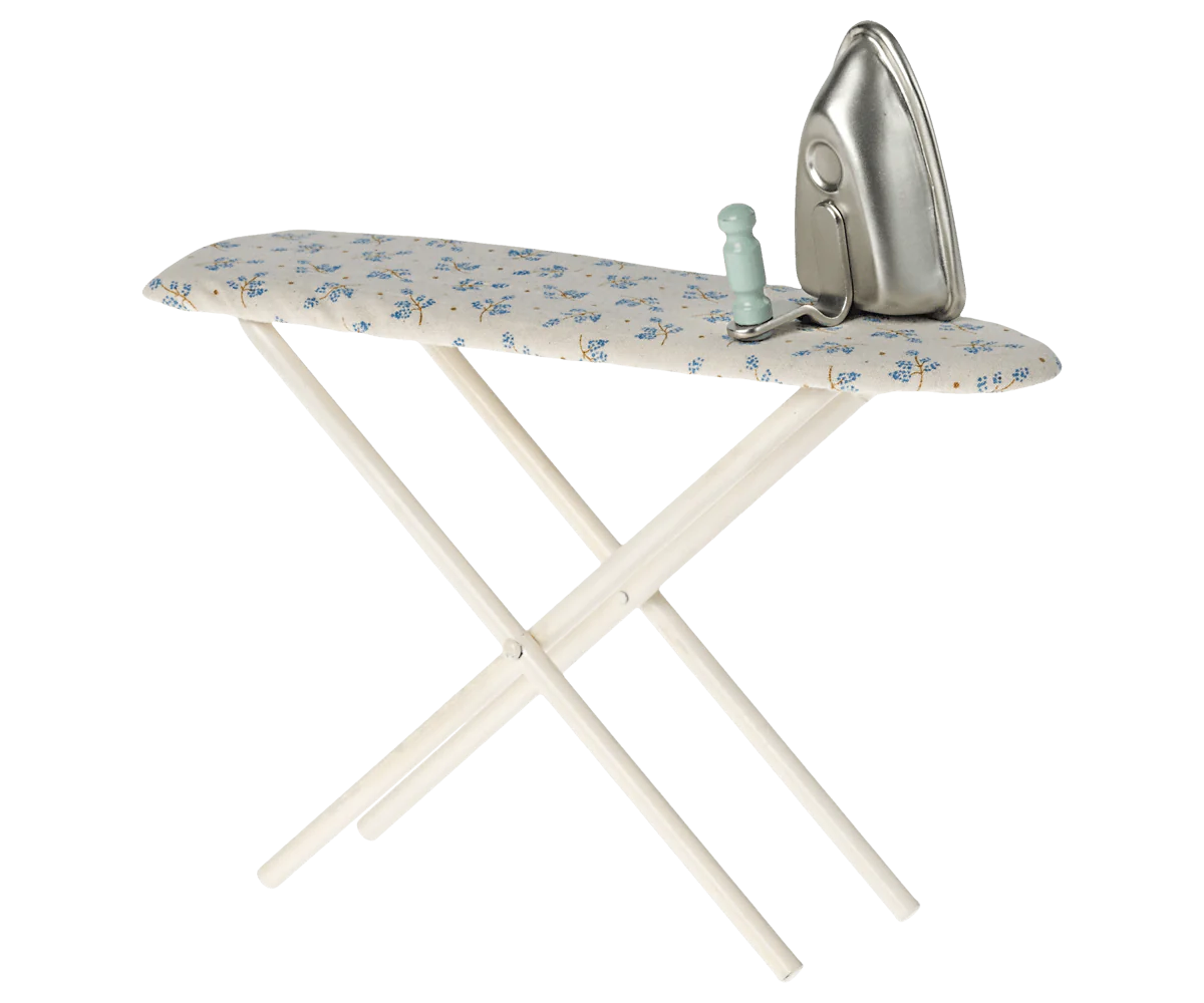 Miniature iron and ironing board, Rabbit Dollhouse
