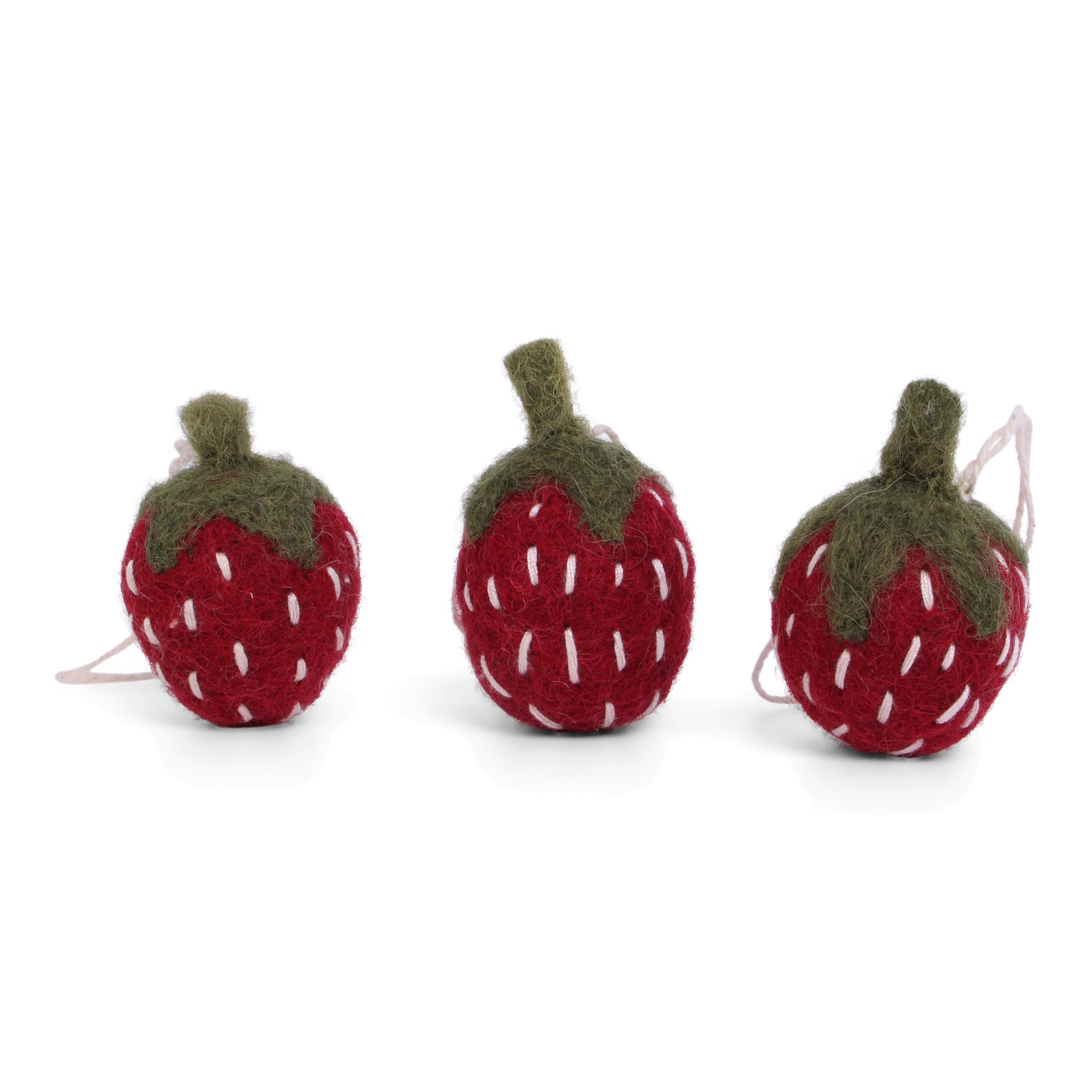 Strawberries with string - Set of 3