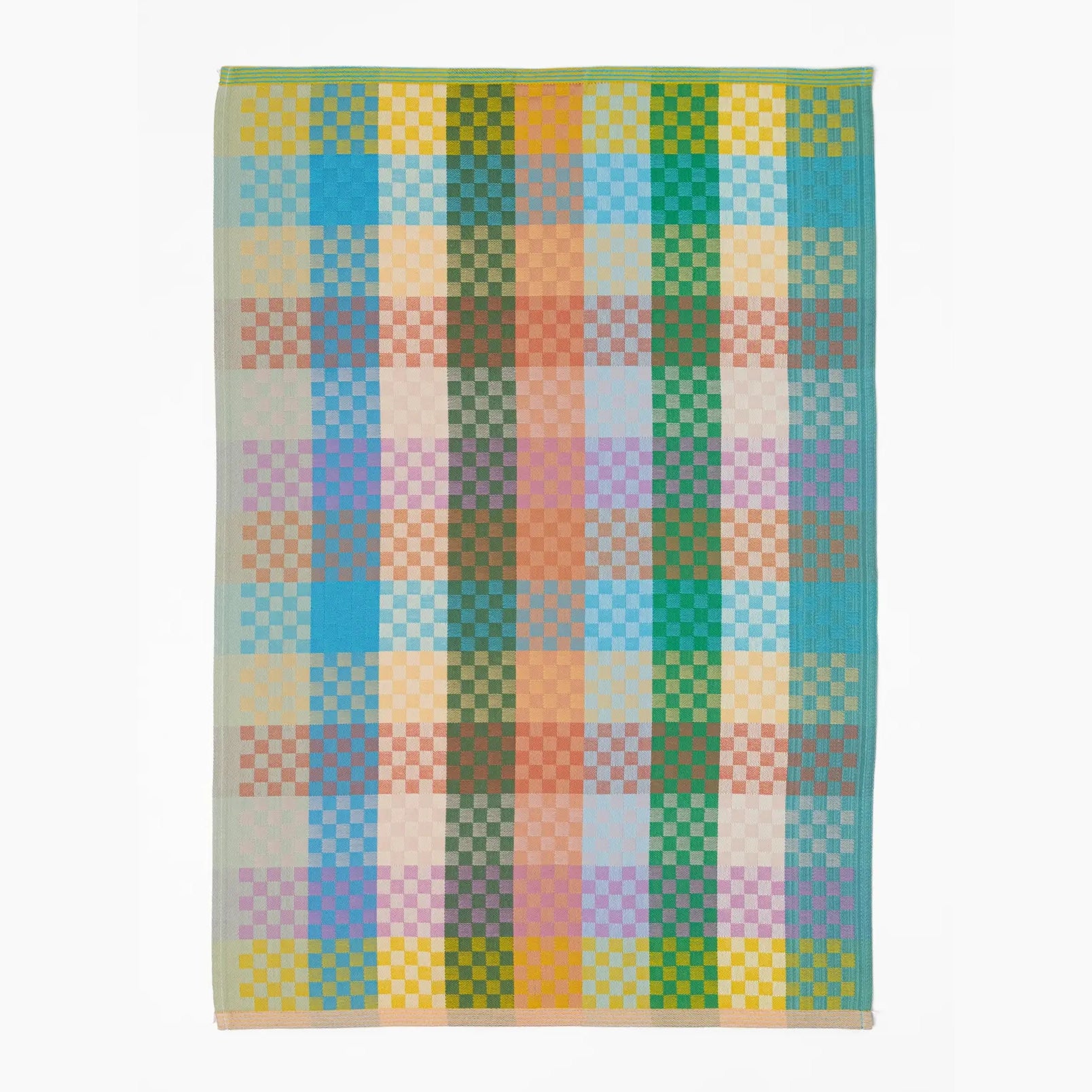 #137A checkered check tea towel