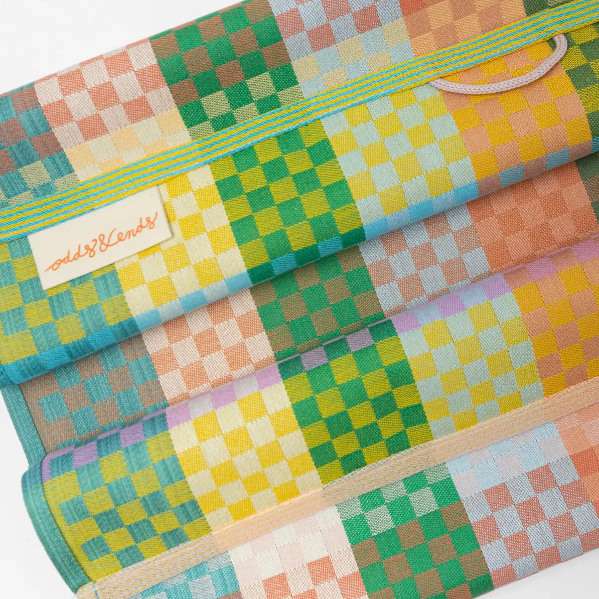 #137A checkered check tea towel