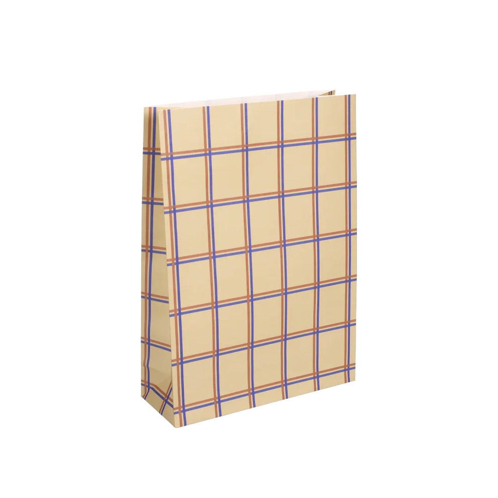 Blockbeutel: Vanille Schottenkaro 22x35 cm (5 Beutel)