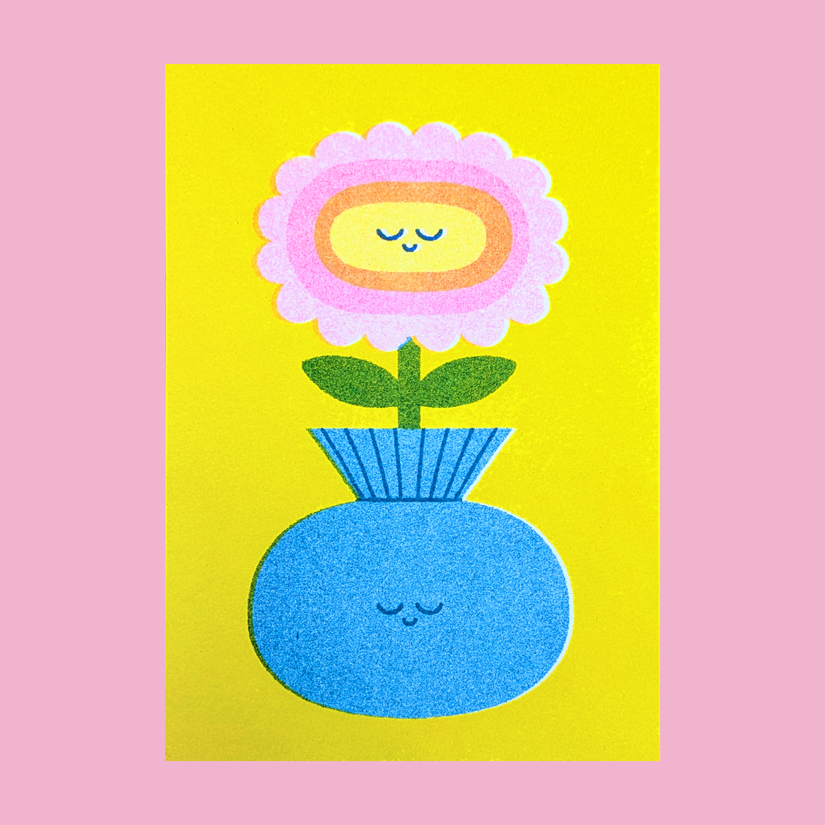 Tiny risograph flowers print (A7)
