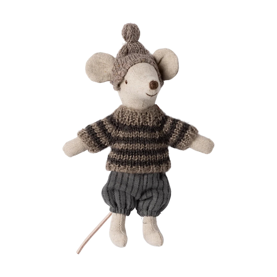 Winter mouse with ski set, Big brother - Grey