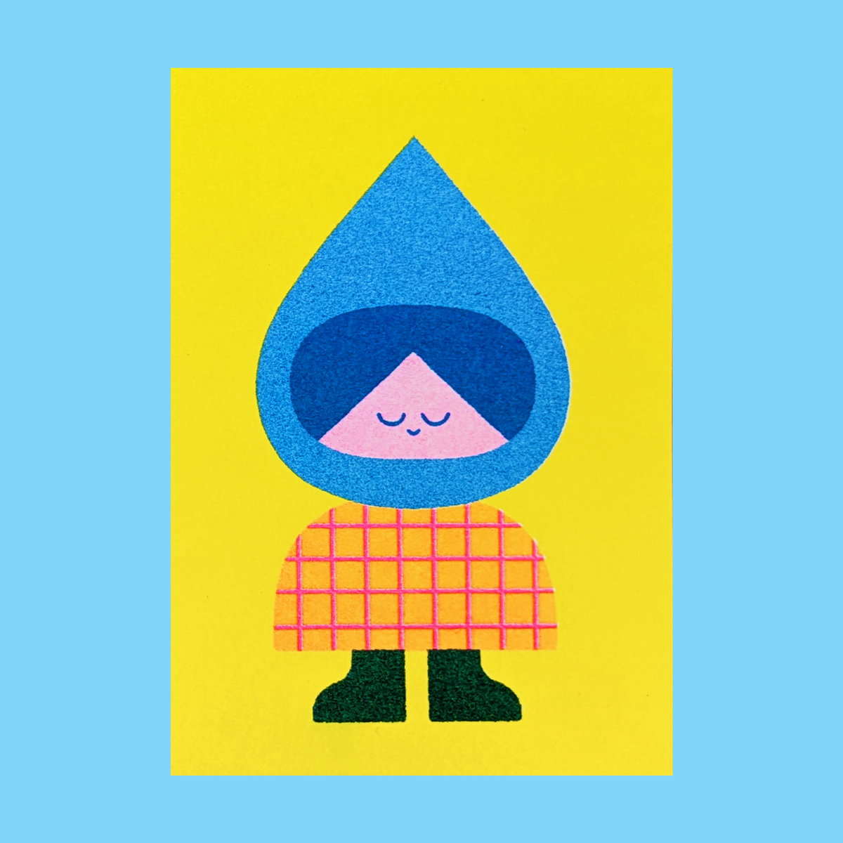 Tiny weather friends risograph prints: set of 3