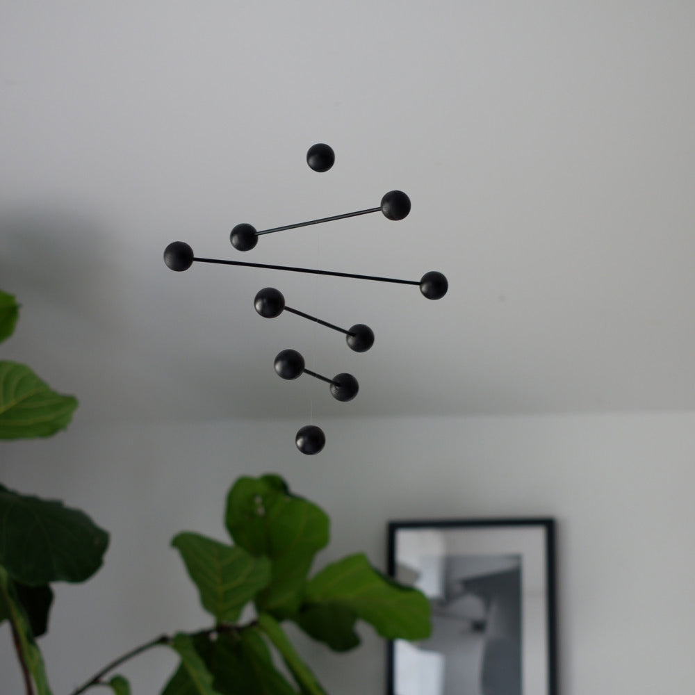 Black currant hanging kinetic mobile