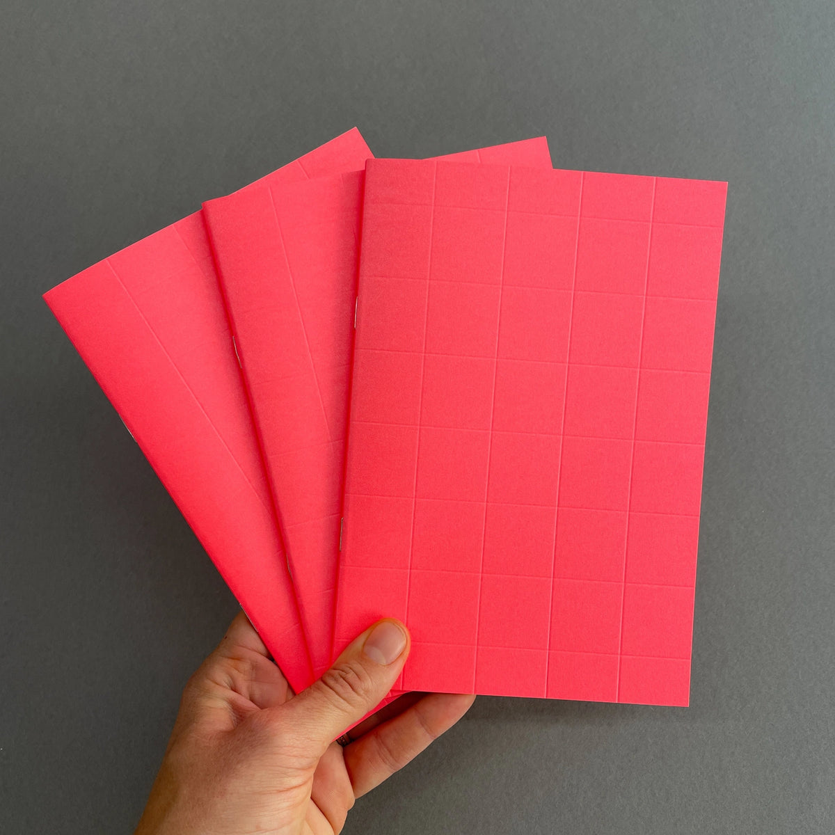 Grid Neon Pink Premium Notebook