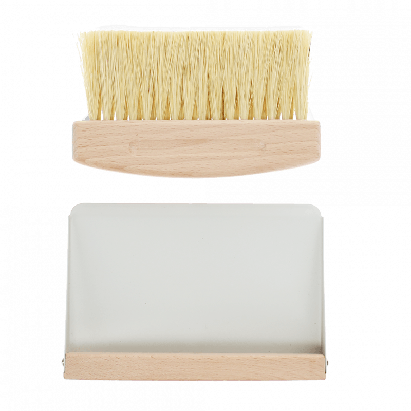 Wooden table brush and dustpan set