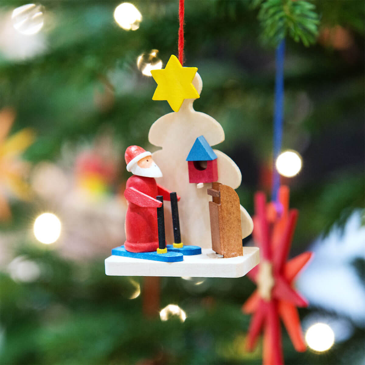 Santa Claus with snowshoes ornament