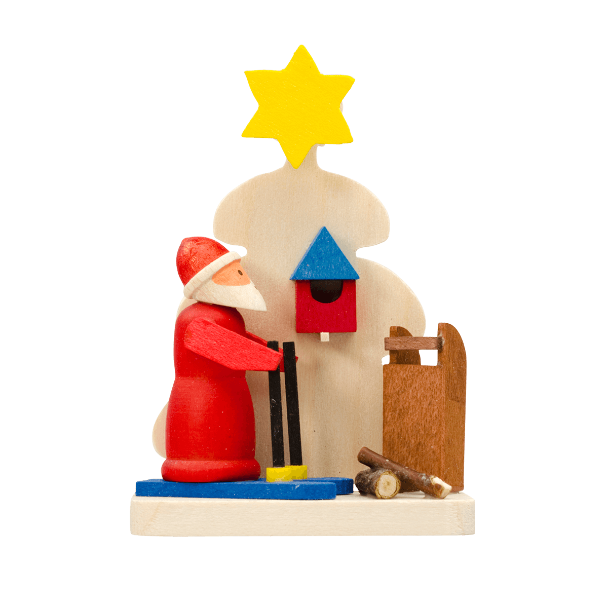 Santa Claus with snowshoes ornament