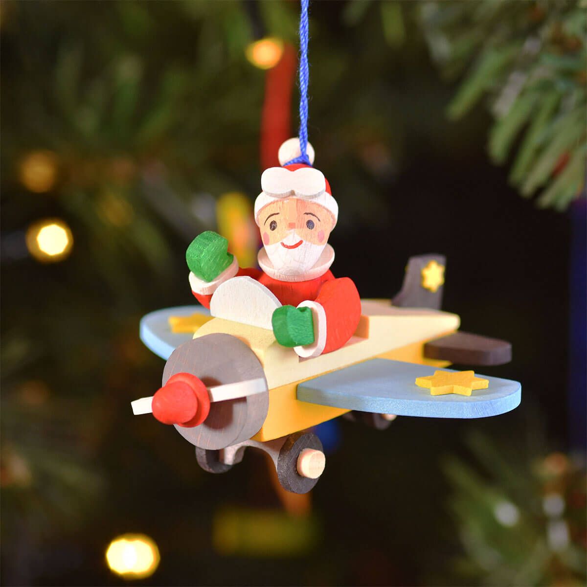 Santa Claus in the Plane Ornament