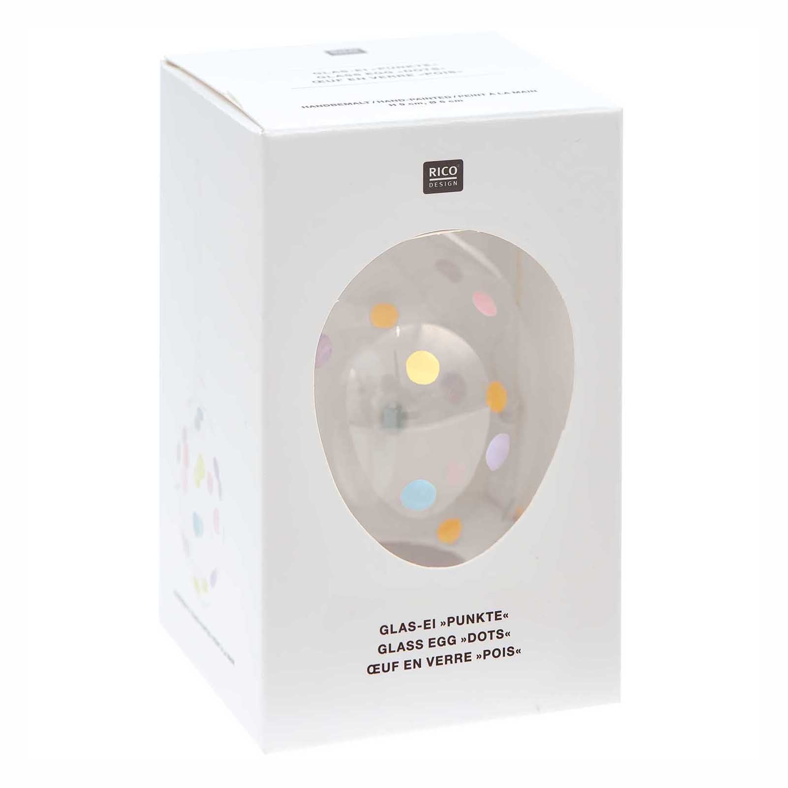 Glass egg dots hand-painted Ø 6cm