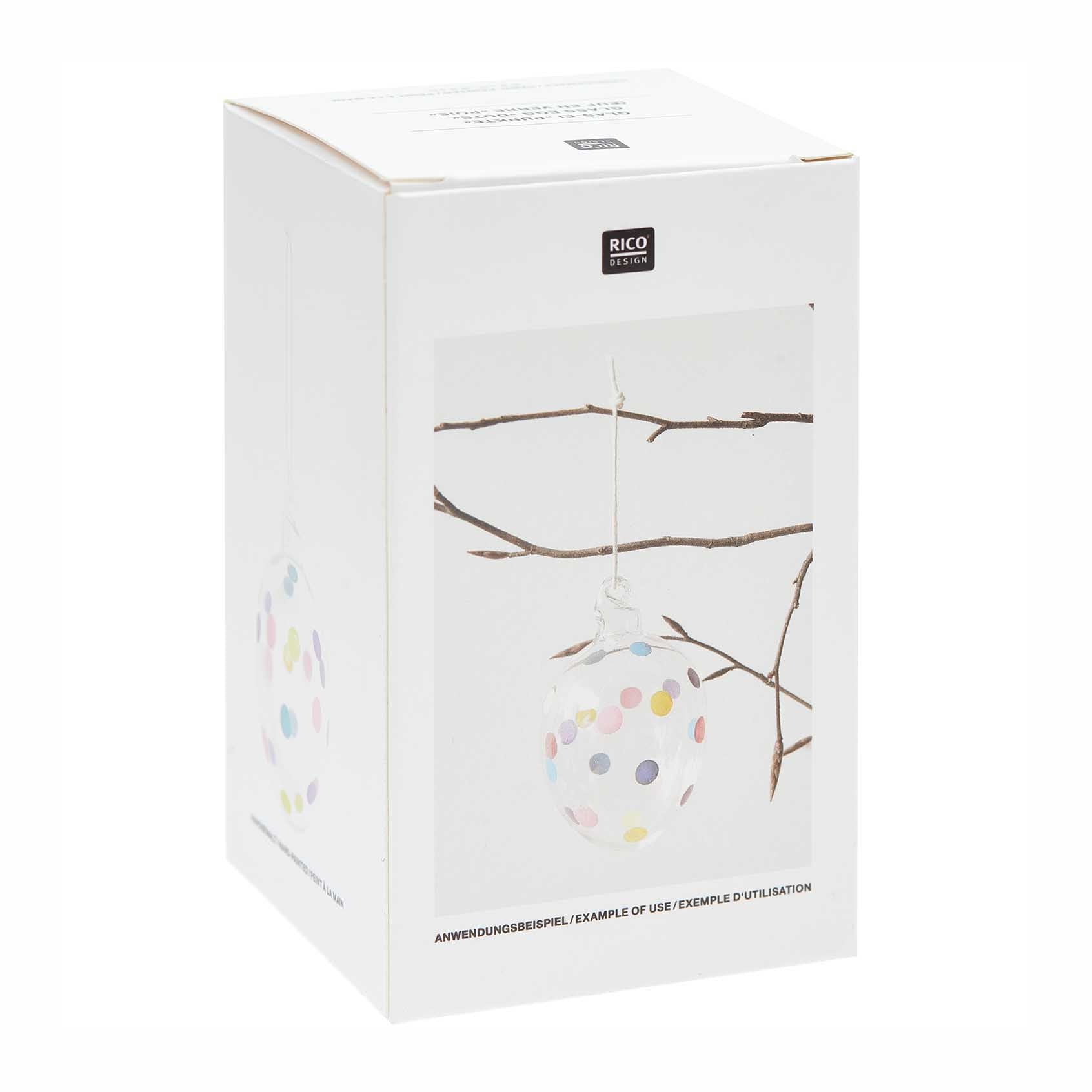 Glass egg dots hand-painted Ø 6cm