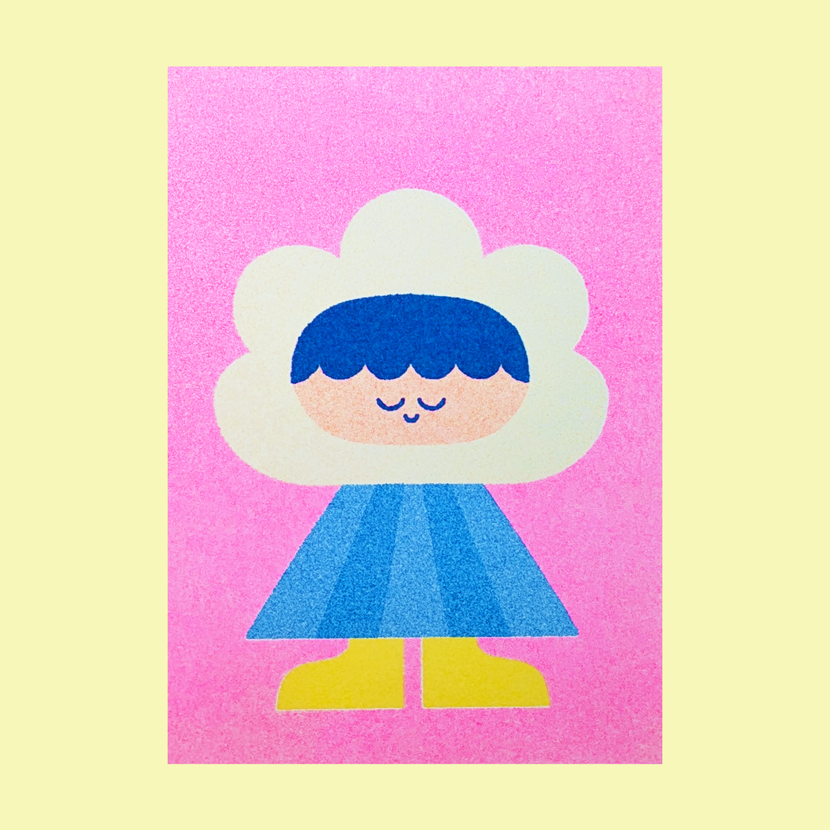 Tiny weather friends risograph prints: set of 3