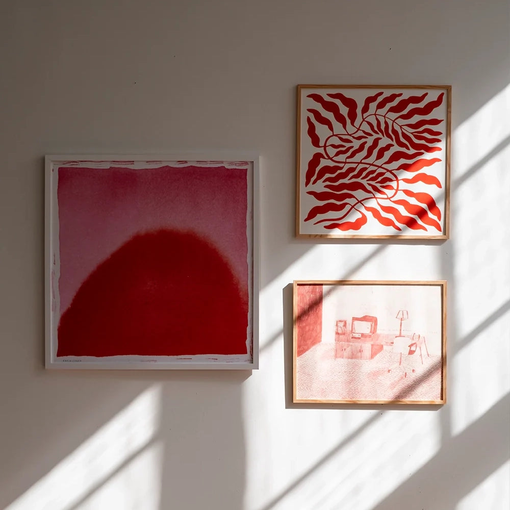 ORANGE RED LEAF POSTER - 50x50 cm