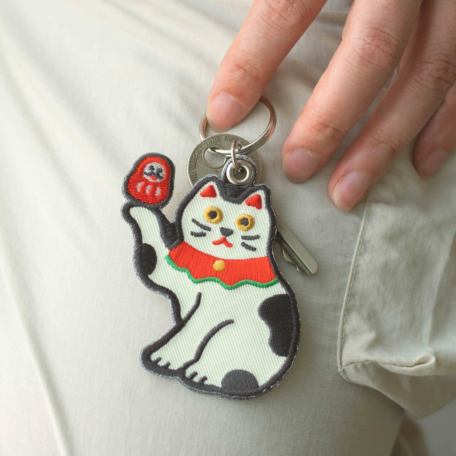 Stitchwork Keychain Lucky Cat