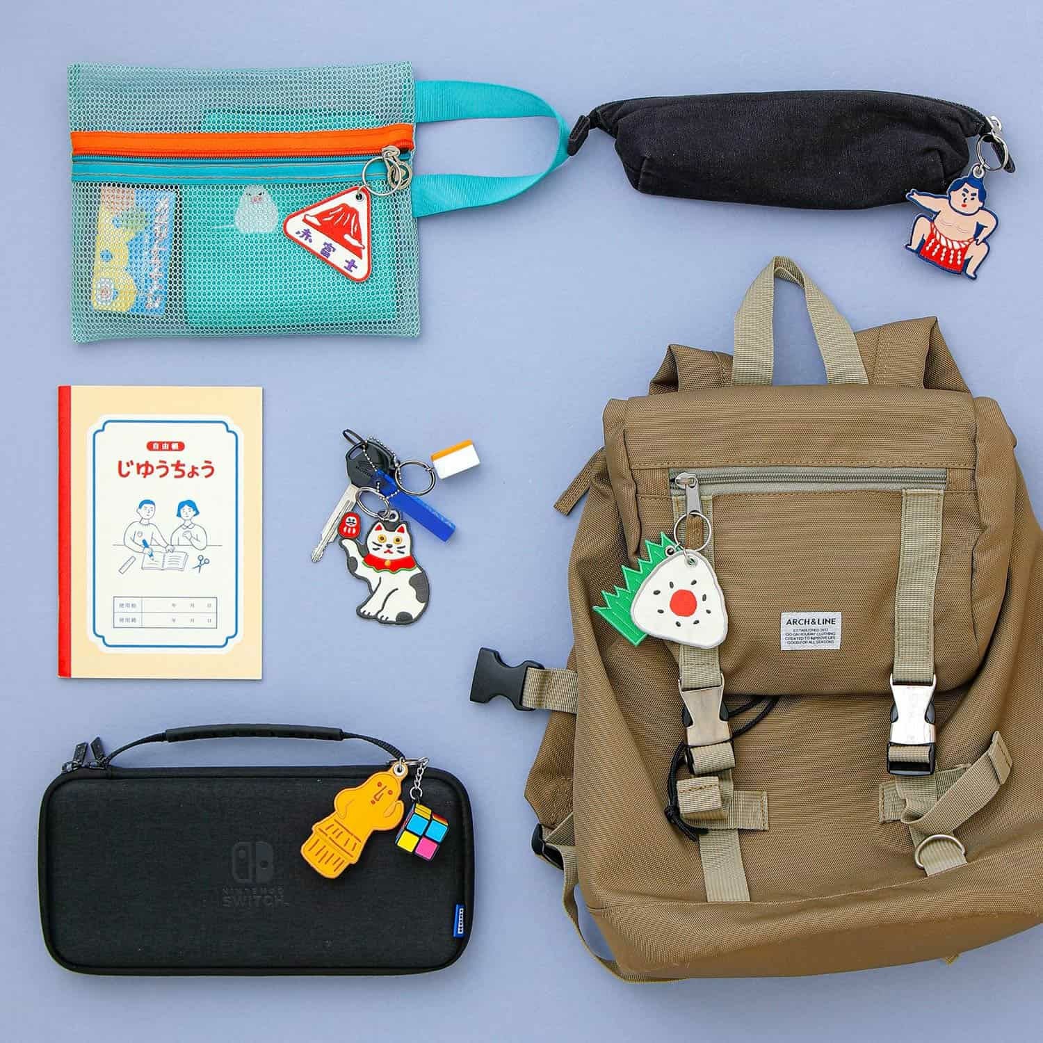 Stitchwork Keychain Lucky Cat
