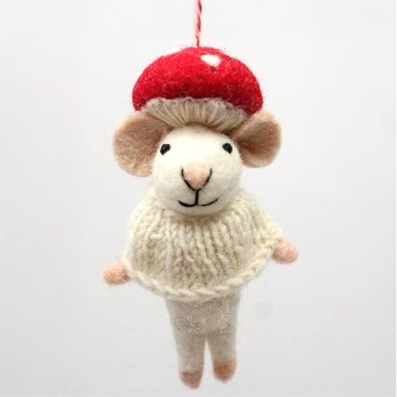 MUSHROOM MOUSE Christmas ornament